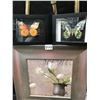 Image 2 : Various Pictures including 2 Framed Butterflies