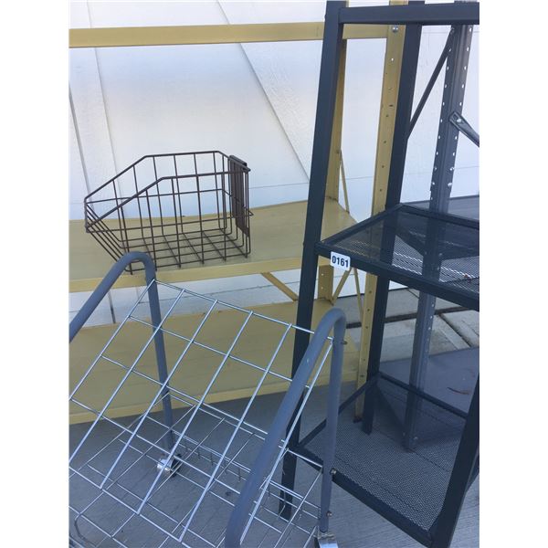 Metal Shoe Rack, Basket & Shelf
