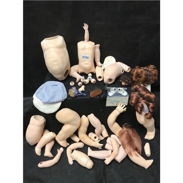 Assorted Doll Parts, Wigs & Accessories