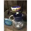 Image 2 : Blue Glass Mexican Pitcher, Metal Beer Bucket & 2 Serving Dishes