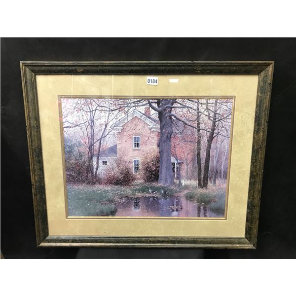 Lovely Framed Picture of House and Trees