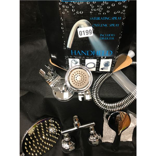 Assorted Shower Heads Including Rain Shower & Hand Held