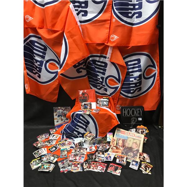 Oilers Flags & Hockey Cards