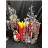 Image 1 : Large Lightup Outdoor Nutcracker, Merry Christmas Sign, Blow Mold Snowman, Noel Candles & Rotating C