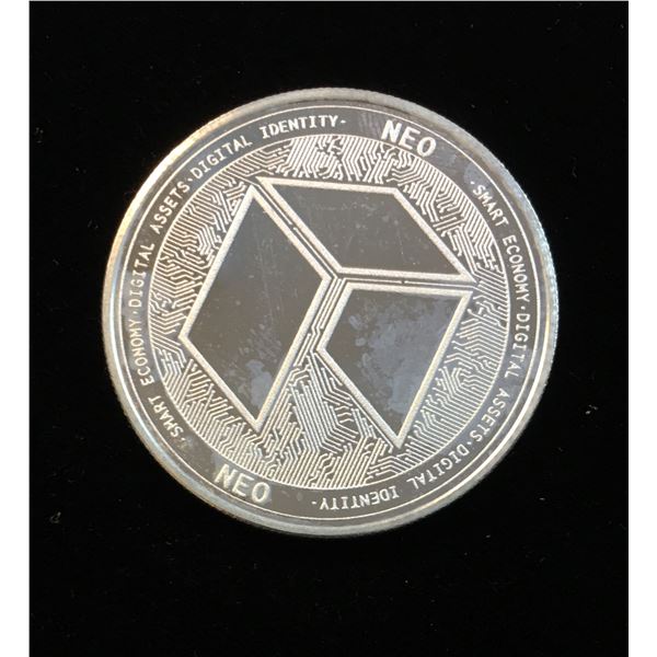 NEO Smart Economy Digital Identify In Code We Trust 1 oz .999 Fine Silver Proof Art Round