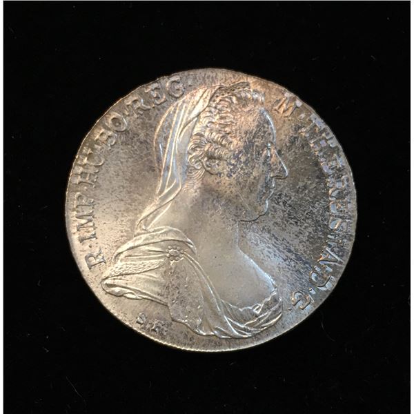 THALER RESTRIKE 1780 MINT STATE AUSTRIAN SILVER THERESIA .833 Fine Silver