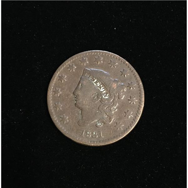 1831 Matron Head Large Cent VG