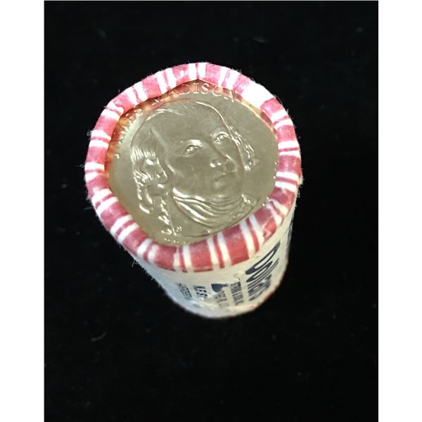 2007-P N.F. String & Son, Inc. Wrapped Roll of 25 Presidential - J. Madison Dollars Uncirculated