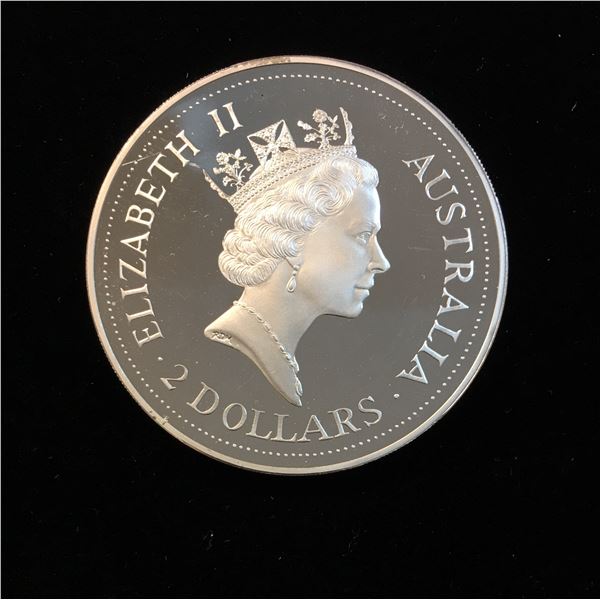 1992-P $2 Australian Kookaburra 2 oz .999 Silver Proof