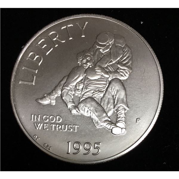 1995-P $1 Civil War Battlefield Preservation Commemorative Silver Dollar BU
