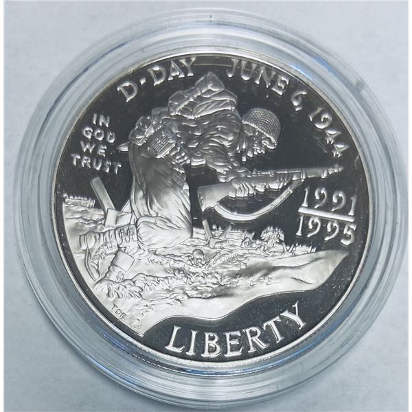 (1993-W) 1991-1995 $1 50th Anniversary of World War II Commemorative Silver Dollar Proof