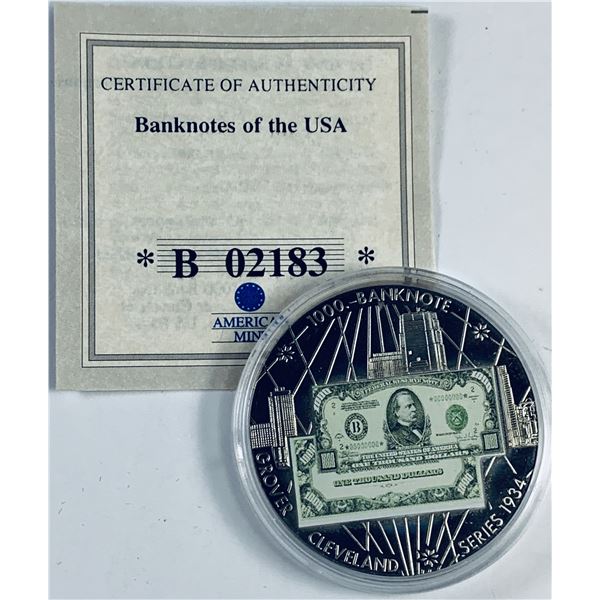 2006 Grover Cleveland $1000 - Banknotes of the USA American Mint2006 Grover Cleveland $1000 - Bankno