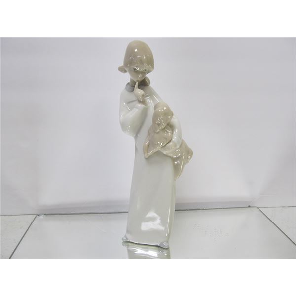TANG SPAIN YOUNG GIRL W/ PUPPY FINE CUTE FIGURINE 6 3/4" H V GOOD COND