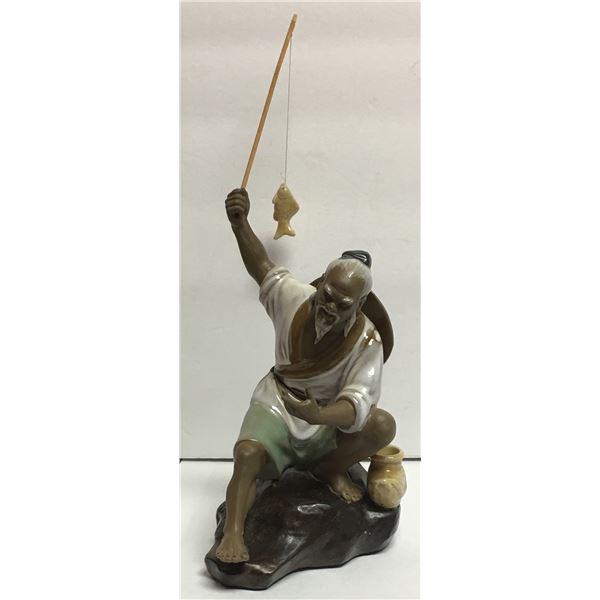 Shiwan Mud Man Chinese Figurine - Man Fishing with Fish # 175