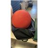 Image 2 : CAMP STOVE, DUFFEL BAG WITH KICKBALL AND PAIL WITH AXE, OIL CAN, ETC