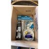 Image 2 : BOX OF MULTIMETER, DARKENING WELDING LENSES, FOOTSTOOL SHOESHINE KIT AND MORE