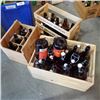 Image 2 : 3 WOOD CRATES OFBROWN RESEALABLE WINE BOTTLES