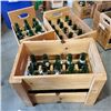 Image 2 : 3 WOOD CRATES OF GREEN RESEALABLE WINE BOTTLES