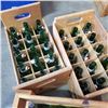 Image 3 : 3 WOOD CRATES OF GREEN RESEALABLE WINE BOTTLES