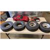 Image 1 : 4 GAS POWERED GO KART WHEELS AND 2 RC CARS NO REMOTES