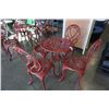 Image 2 : RED METAL BISTRO TABLE WITH 4 CHAIRS