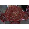 Image 3 : RED METAL BISTRO TABLE WITH 4 CHAIRS