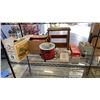 Image 1 : VINTAGE CERAMICS, ALBERTA JUG, CROCK POT, PICNIC BASKET, CAN O MATIC CAN OPENER KNIFE SHARPENER AND 