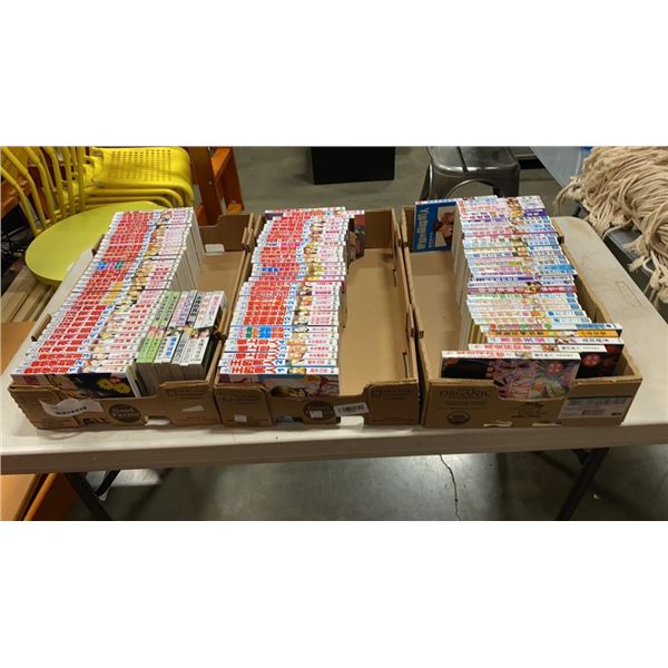 3 TRAYS OF MANGA NOVELS