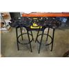 Image 1 : 2 BLACK METAL SWIVEL BAR STOOLS