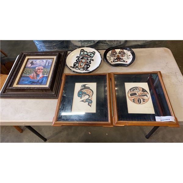 2 - 1ST NATION DANNY DAVIS PRINTS WITH CHEIF PRINT AND PLATES