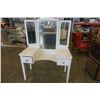 Image 1 : WHITE VANITY DESK WITH MIRRORS