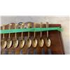 Image 3 : COLLECTION OF COLLECTOR SPOONS ON DISPLAY RACK