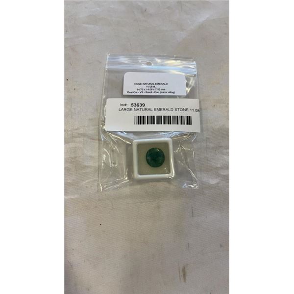 LARGE NATURAL EMERALD STONE 11.08CT