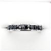 Image 2 : NEW STERLING SILVER GENUINE BLACK SAPPHIRE  "INFINITY BAND" STYLE RING SIZE 6.25 W/ APPRAISAL $860