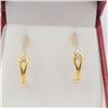 Image 1 : NEW STERLING SILVER GOLD TONE DIAMOND EARRINGS W/ APPRAISAL $915