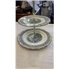 Image 3 : PARAGON MINUET CHINA CREAM AND SUGAR AND 2 CUPS AND SAUCERS AND ROYAL ALBERT SILVER BIRCH 2 TIER DES