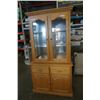 Image 1 : OAK 2 PIECE DISPLAY CABINET