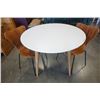 Image 1 : MODERN WHITE ROUND DINING TABLE WITH 2 BENTWOOD CHAIRS