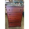 Image 1 : PINE 5 DRAWER CHEST OF DRAWERS