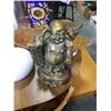Image 3 : BUDDHA FIGURE, VASE, WICKER CENTERPIECE BOWL AND WHITE PLATTER