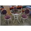 Image 1 : 4 PIECE METAL AND GLASS BISTRO SET