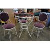 Image 2 : 4 PIECE METAL AND GLASS BISTRO SET