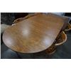 Image 5 : WOOD DINING TABLE WITH 2 LEAFS AND 4 CHAIRS