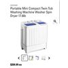 Image 1 : COSTWAY PORTABLE MINI COMPACT TWIN TUB WASHING MACHINE RETAIL $269.99