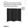 Image 1 : COSTWAY 4 PANEL ROOM DIVIDER - RETAIL $189.99