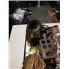 Image 2 : TRAY OF COLLECTIBLES: PEACOCK, KEGERATOR SPOUT, SCALE MUSIC BOX AND MORE
