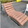 Image 1 : Brown microfibre Chase lounge chair