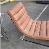 Image 2 : Brown microfibre Chase lounge chair