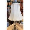 Image 2 : BRASS AND MARBLE FIGURAL TABLE LAMP WITH PENDENTS