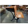Image 2 : ANTIQUE CAST IRON AND WOOD SCHOOL DESK